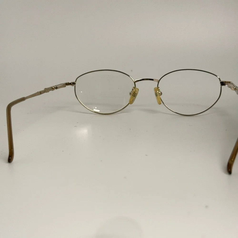 Rembrandt Shanghai Mocha Gold Oval Metal Eyeglass Frames 135 Vintage Style